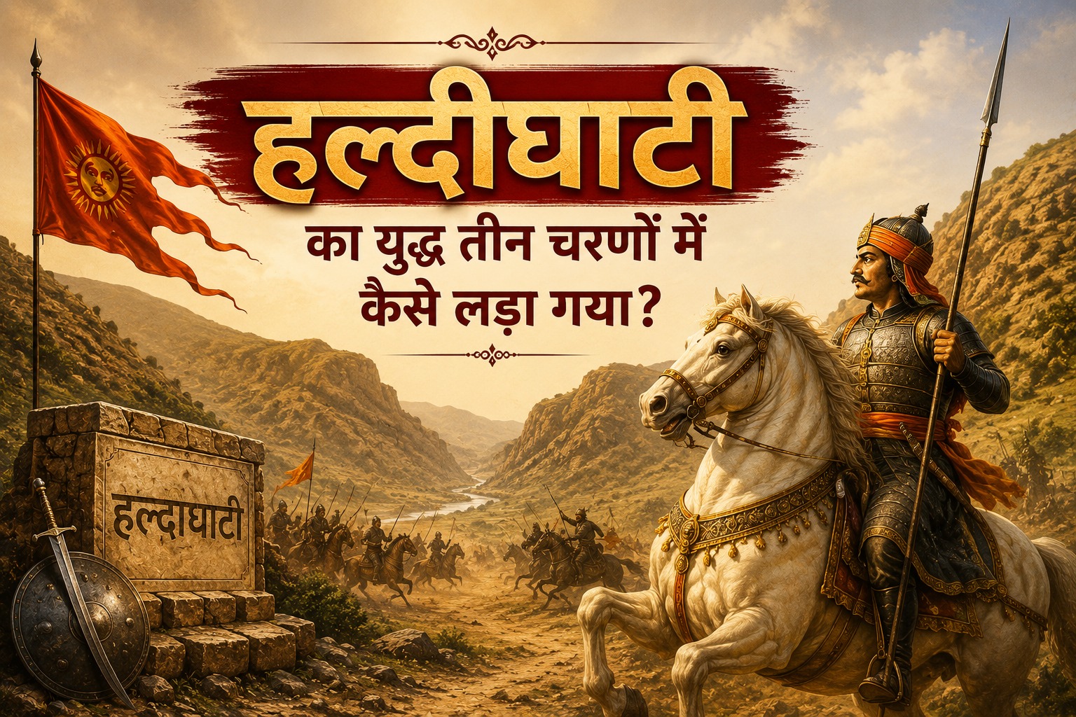 हल्दीघाटी का युद्ध तीन चरणों में कैसे लड़ा गया?